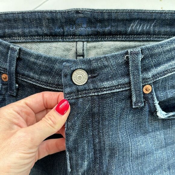 7 For All Mankind Women's Boot Cut Jeans - Dark Blue - Picture 6 of 13